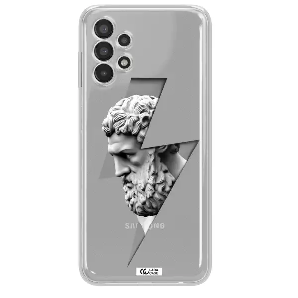 a statue of a man with a beard Samsung A13 Clear TPU Case