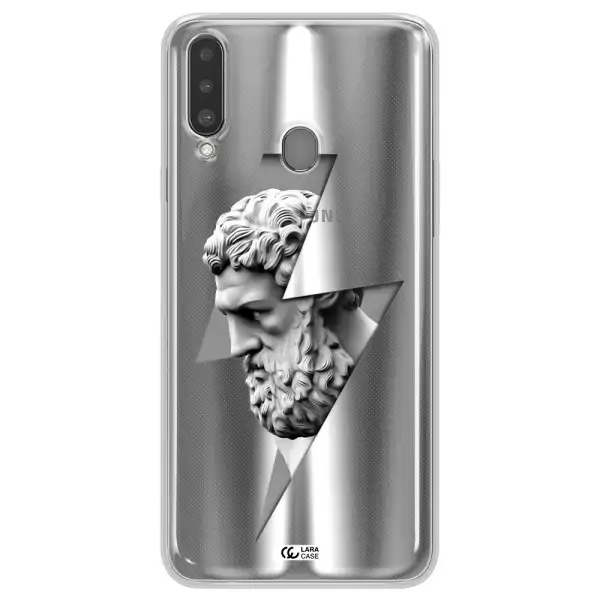 a statue of a man with a beard Samsung A20S Clear TPU Case