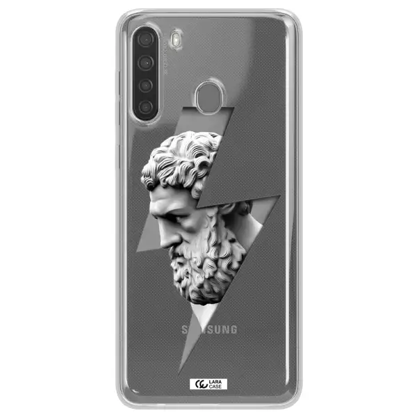 a statue of a man with a beard Samsung A21 Clear TPU Case