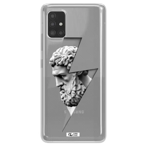 a statue of a man with a beard Samsung A51 Clear TPU Case