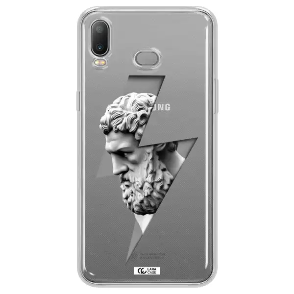 a statue of a man with a beard Samsung A6S Clear TPU Case