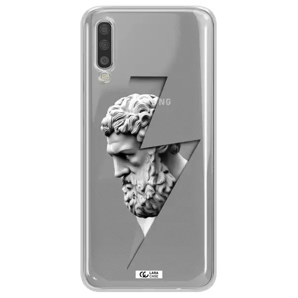 a statue of a man with a beard Samsung A70 Clear TPU Case
