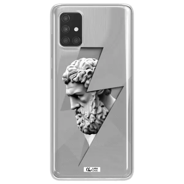 a statue of a man with a beard Samsung A71 Clear TPU Case