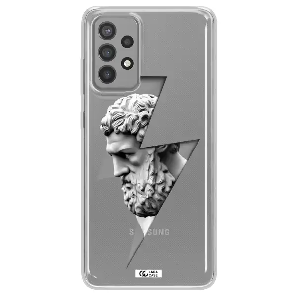 a statue of a man with a beard Samsung A72 Clear TPU Case