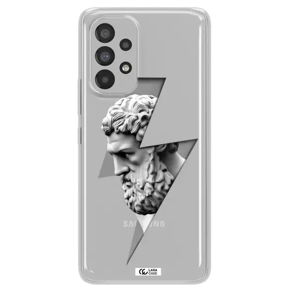 a statue of a man with a beard Samsung A73 Clear TPU Case
