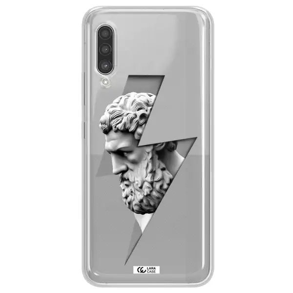 a statue of a man with a beard Samsung A90 Clear TPU Case