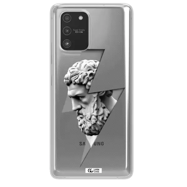 a statue of a man with a beard Samsung A91 Clear TPU Case