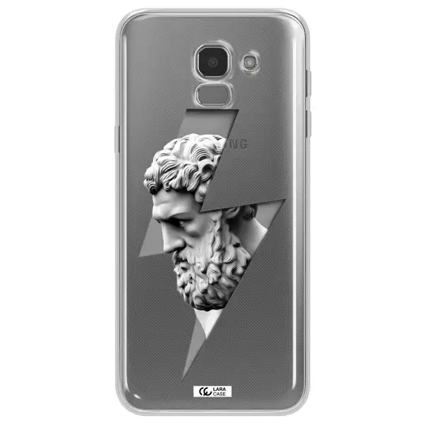 a statue of a man with a beard Samsung J6 Clear TPU Case