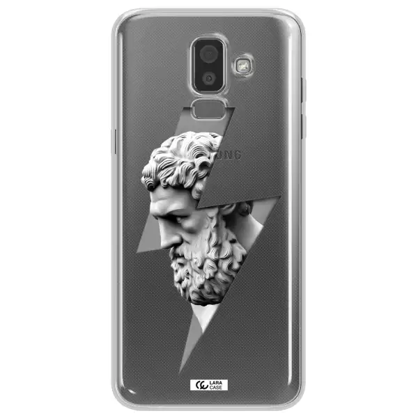 a statue of a man with a beard Samsung J8 Clear TPU Case
