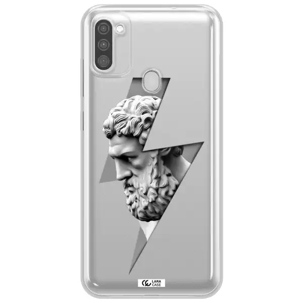 a statue of a man with a beard Samsung M11 Clear TPU Case