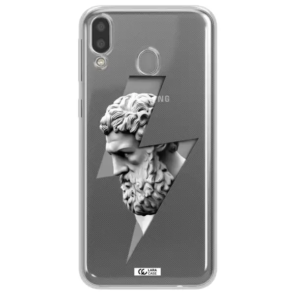a statue of a man with a beard Samsung M20 Clear TPU Case