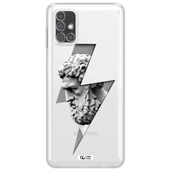 a statue of a man with a beard Samsung M51 Clear TPU Case