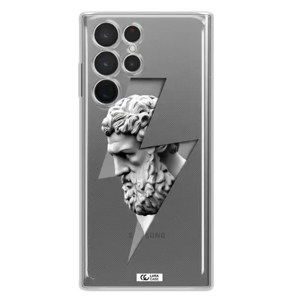 a statue of a man with a beard Samsung S 22 Ultra Clear TPU Case