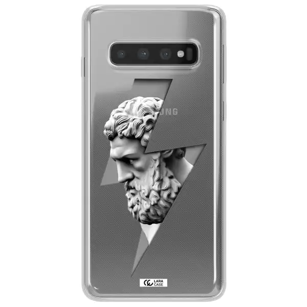 a statue of a man with a beard Samsung S10 Plus Clear TPU Case