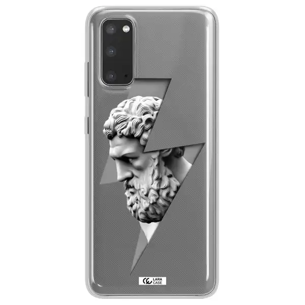 a statue of a man with a beard Samsung S20 Clear TPU Case