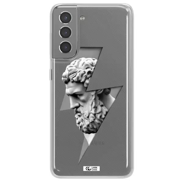 a statue of a man with a beard Samsung S21 Clear TPU Case