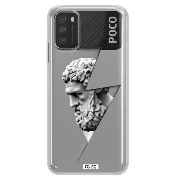 a statue of a man with a beard Xiaomi Poco M3 Clear TPU Case