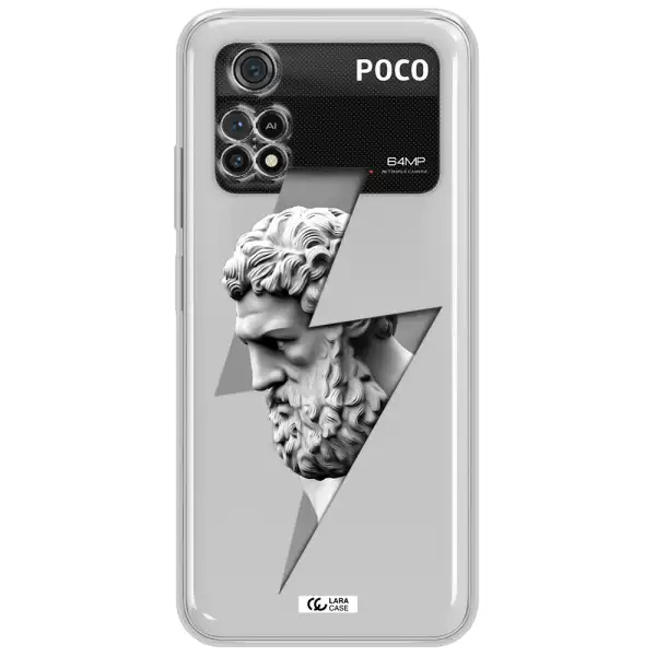 A Statue Of A Man With A Beard Xiaomi Poco M4 Pro 4G Clear Tpu Case