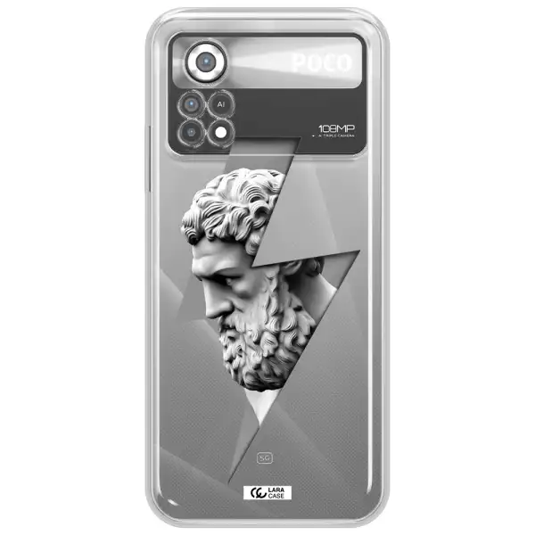a statue of a man with a beard Xiaomi Poco X4 Pro Clear TPU Case
