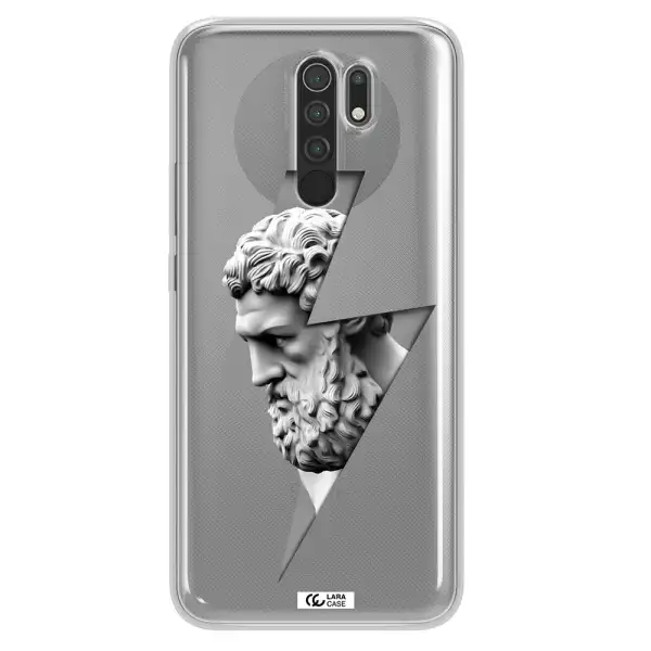 a statue of a man with a beard Xiaomi Redmi 9 Clear TPU Case