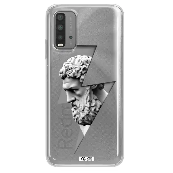 a statue of a man with a beard Xiaomi Redmi 9T Clear TPU Case