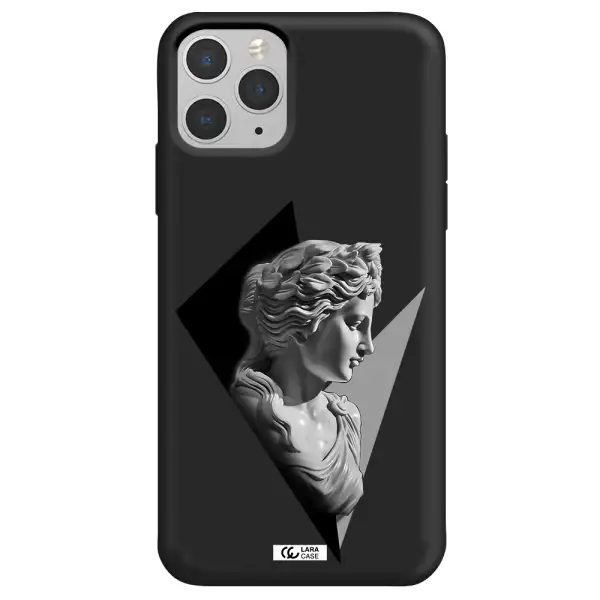 a close-up of a statue Apple iPhone 11 pro max Silicone black Case