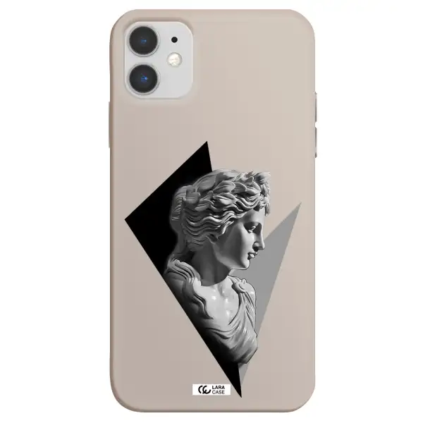 a close-up of a statue Apple iPhone 11 Silicone Stone Case
