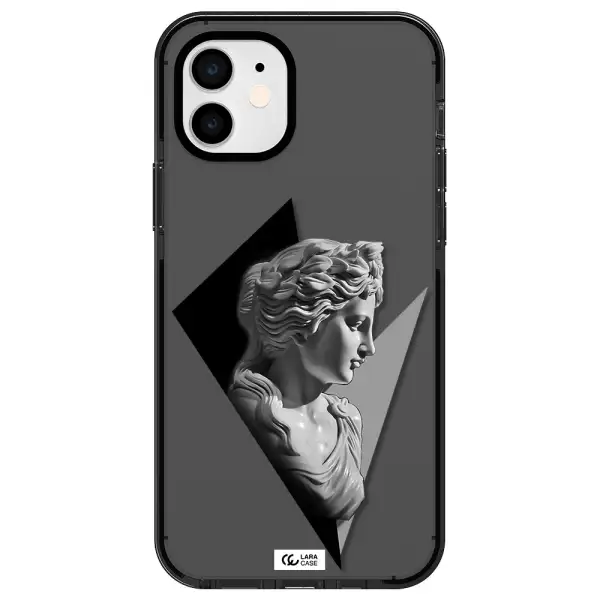 a close-up of a statue Apple iPhone 12 impact Smoke Black Case