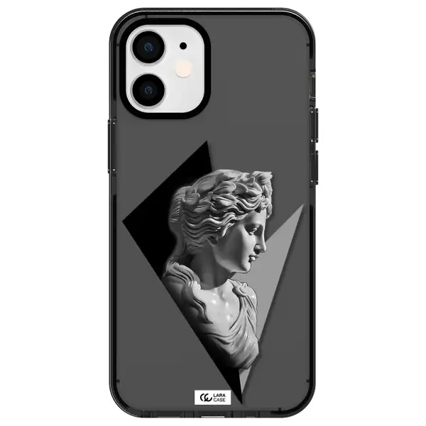 a close-up of a statue Apple iPhone 12 mini impact Smoke Black Case