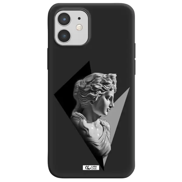 a close-up of a statue Apple iPhone 12 mini Silicone black Case
