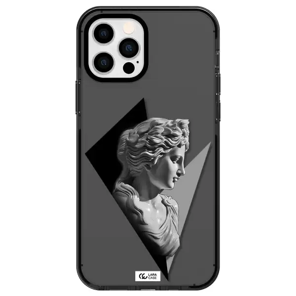 a close-up of a statue Apple iPhone 12 pro impact Smoke Black Case
