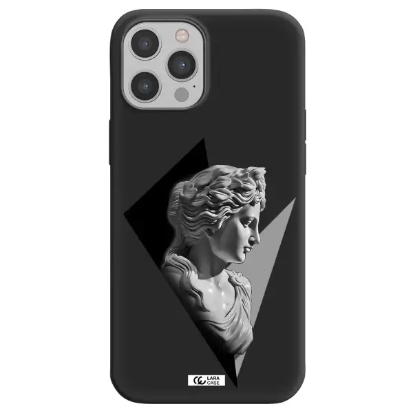 a close-up of a statue Apple iPhone 12 pro max Silicone black Case