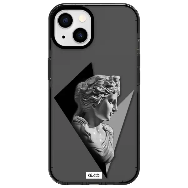 a close-up of a statue Apple iPhone 13 impact Smoke Black Case