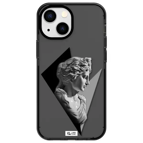 a close-up of a statue Apple iPhone 13 mini impact Smoke Black Case