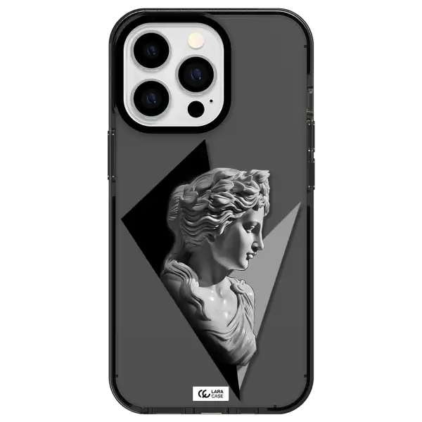 a close-up of a statue Apple iPhone 13 Pro impact Smoke Black Case