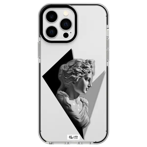 a close-up of a statue Apple iPhone 13 Pro Max impact black border Case