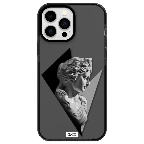 a close-up of a statue Apple iPhone 13 Pro Max impact Smoke Black Case