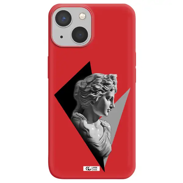 a close-up of a statue Apple iPhone 13 Silicone Imperial Red Case