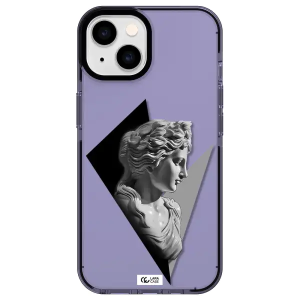 a close-up of a statue Apple iPhone 14 impact Lilac Case