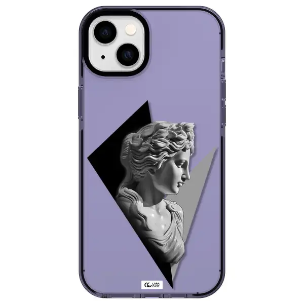 a close-up of a statue Apple iPhone 14 plus impact Lilac Case