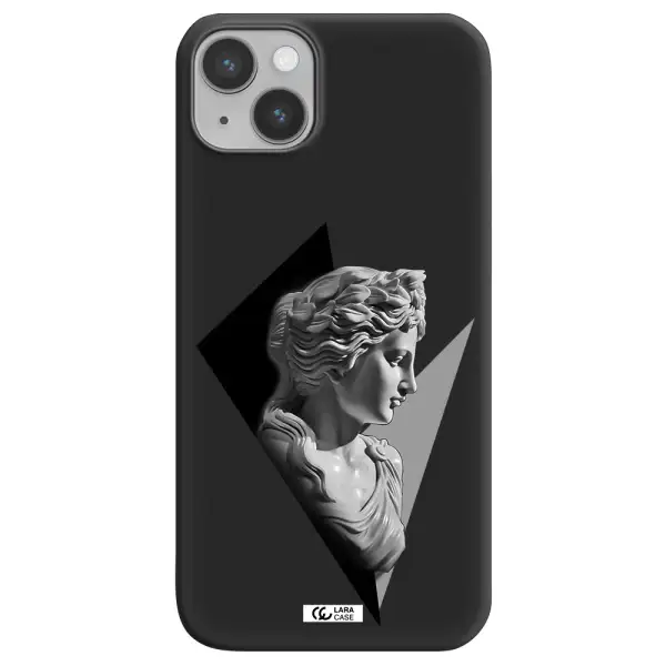 a close-up of a statue Apple iPhone 14 Silicone black Case