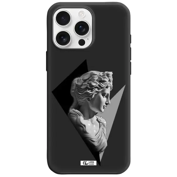 A Close-Up Of A Statue Apple Iphone 16 Pro Max Silicone Black Case
