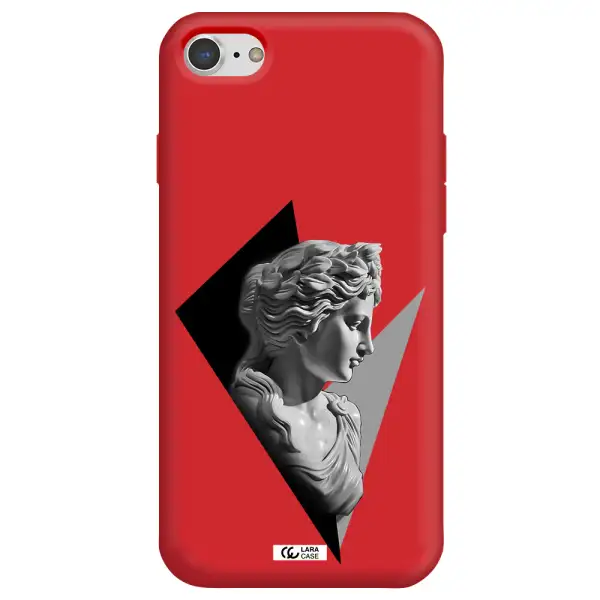 a close-up of a statue Apple iPhone 7 Silicone Imperial Red Case