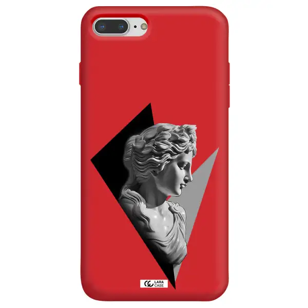a close-up of a statue Apple iPhone 8 plus Silicone Imperial Red Case