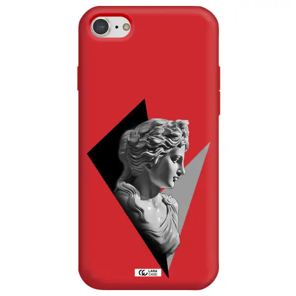 a close-up of a statue Apple iPhone 8 Silicone Imperial Red Case