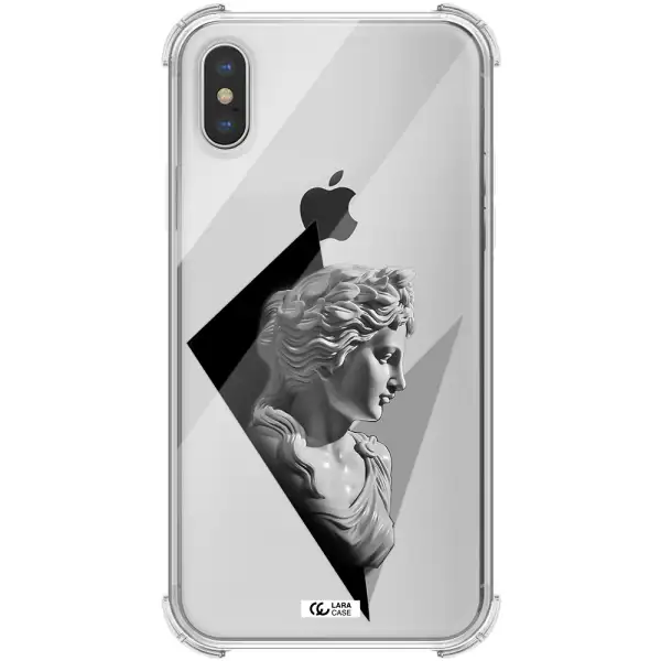 a close-up of a statue Apple iPhone XS Clear PC Case