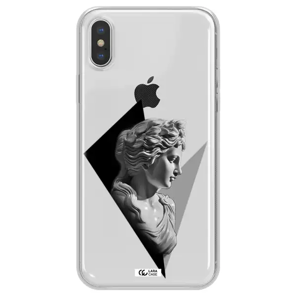 a close-up of a statue Apple iPhone XS max Clear TPU Case