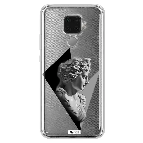 a close-up of a statue Huawei Mate 30 Lite Clear TPU Case