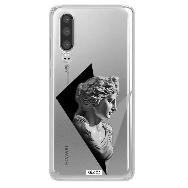 a close-up of a statue Huawei P30 Clear TPU Case