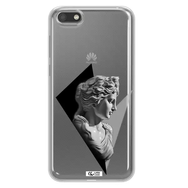 a close-up of a statue Huawei Y5 2018 Clear TPU Case